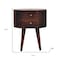 Homeroots 21" Brown Solid Wood Round Two Drawer Nightstand 651852 - alternate 8
