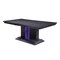 Homeroots 40" X 76" X 30" Black Wood Led Glass Dining Table 347334 - alternate 1