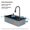 Wrightmaster 29.5" Drop-In Single Bowl Stainless Steel Kitchen Sink w/ Drainage Control Knob and Cutting Board ZOR-BL05-301808 - alternate 8
