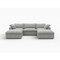 Homeroots 120" Light Gray Linen Blend Modular Sofa With Ottoman And Storage 714555 - alternate 6