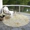 Homeroots 8' Wheat And Ivory Round Floral Washable Indoor Outdoor Area Rug 611176 - alternate 7