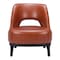 Homeroots 26" Brown And Black Faux Leather And Faux Leather Lounge Chair 556459 - alternate 7