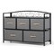 Homeroots 39" Gray and Black Steel and Fabric Five Drawer Combo Dresser 484703 - alternate 1