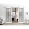 Sartodoors Sturdy Double Barn Door with Frosted Glass Planum 2122 White 56x96 (2* 28x96) Solid Core PLANUM2122DB-S-WS-56 x 96 (2* 28x96) - alternate 6