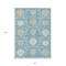 Homeroots 3' X 5' Teal Blue Gray And Ivory Damask Washable Indoor Outdoor Area Rug 599454 - alternate 9