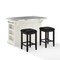 Crosley Julia Stainless Steel Top Island W/Uph Square Stools KF30063WH-BK - alternate 1