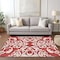 Homeroots 8' X 10' Red And Ivory Damask Washable Indoor Outdoor Area Rug 614458 - alternate 7