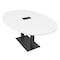 Skutchi Designs Boval Conference Table With Power Unit, 48 in W, 72 in L, White HAR-BOVL-48X72-DOU.BK-W960-EBLK - alternate 1