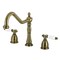 Kingston Brass Double-Handle Widespread Kitchen Faucet, Antique Brass KB1793BPLLS - alternate 1
