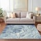Homeroots 5' X 8' Navy Blue And Ivory Abstract Washable Indoor Outdoor Area Rug 614294 - alternate 8