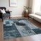 Homeroots 5' X 8' Teal Blue Gray And Charcoal Geometric Washable Indoor Outdoor Area Rug 604343 - alternate 8