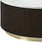 Homeroots 35" White Espresso and Gold Faux Marble Solid Wood and Steel Round Drum Coffee Table 714207 - alternate 5