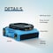 Xpower 650 CFM, 3 Speed Low Profile Air Mover, Floor Fan, Carpet Dryer with Built-in Power Outlets PL-650A - alternate 4