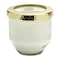 Homeroots 4" White Currant Scented Two Wick Candle In Clear And Gold Glass Holder 633995 - alternate 1