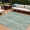 Homeroots 10' X 14' Artichoke Green And Teal Blue Striped Washable Indoor Outdoor Area Rug 631526 - alternate 1