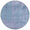Homeroots 8' Blue And Ivory Round Abstract Washable Indoor Outdoor Area Rug 631061 - alternate 8