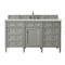 James Martin Vanities Brittany 60" Single Vanity, Urban Gray, w/ 3 CM Siberian Silestone Top w/FreePower Wireless Charger 650-V60S-UGR-FSFR - alternate 1