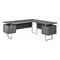 Homeroots 71" Gray and Silver L Shape Computer Desk With Three Drawers 333471 - alternate 1