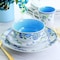 Elama Blue Fiesta 16 Piece Round Porcelain Dinnerware Set ELM-BLUEFIESTA16 - alternate 10