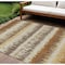 Homeroots 8' X 10' Brown Beige And Ivory Striped Washable Indoor Outdoor Area Rug 598367 - alternate 1