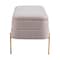 Homeroots 47in Beige and Gold Fabric Upholstered Bench 668853 - alternate 7