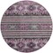 Homeroots 8' Purple Plum And Gray Round Tribal Washable Indoor Outdoor Area Rug 615424 - alternate 8