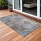 Homeroots 3' X 5' Mocha and Blue Abstract Washable Non Skid Indoor Outdoor Area Rug 564245 - alternate 1