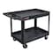 Luxor Utility Cart, (2) Shelf, Heavy Duty, High Density Polyethylene, 500 lb Load Capacity, 2 Shelves XLC11-B - alternate 14