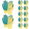 Bison Life Latex Crinkle Coated Work Gloves, Ultra Stretch Grip Gloves for Utility, Yellow/Green, 12 Pairs, 12PK BLZ-ESRG-18YGR-12 - alternate 1