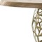 Homeroots 47" Acacia Live Edge Rounded Solid Wood And Brass Dining Table 487363 - alternate 4