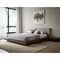 Homeroots Gray and Walnut Wood And Faux Leather King Bed Frame With Attached Nightstands 486266 - alternate 5