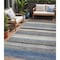Homeroots 5' X 8' Denim Blue Beige And Taupe Striped Washable Indoor Outdoor Area Rug 618257 - alternate 1