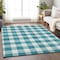 Homeroots 5' X 8' Teal Blue And Gray Plaid Washable Indoor Outdoor Area Rug 595440 - alternate 8