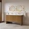 James Martin Vanities Hudson 60" Dbl Vanity, Honey Oak w/ Sgl Hole 3 CM White Zeus Silestone Top and Matching Backsplash 435-V60D-HNO-1WZ - alternate 9