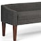 Homeroots 50in Gray and Brown Fabric and Wood Upholstered Bench 642315 - alternate 5