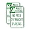 Signmission 60 Minute Parking - No Free Overnight Parking, 18'' X 24'' 2 Signs, Heavy Gauge Aluminum, 2PK A-1824-2PACK-24368 - alternate 1