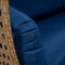 Leisuremod Mendoza Light Brown Wicker Hanging 2 person Egg Swing Chair with Blue Cushions MSCLBR-53BU - alternate 10