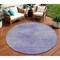 Homeroots 8' Plum And Purple Round Abstract Washable Indoor Outdoor Area Rug 587220 - alternate 1