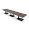 Skutchi Designs Rectangle Conference Table With Power, 48 in W, 192 in L, Brown HAR-REC-48X192-DOU.BK-H3041-EBLK - alternate 1