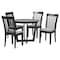 Baxton Studio Nellie Modern Grey Fabric and Dark Brown Wood 5-Piece Dining Set 256-9398-10898-ZORO - alternate 1