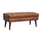 Homeroots 35in Brown Genuine Leather and Solid Wood Upholstered Storage Bench With Cabinet 717473 - alternate 8