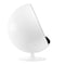 Homeroots 42" White And Black Fiberglass And Cotton Swivel Egg Chair 522851 - alternate 7