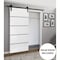 Sartodoors Sturdy Barn Door with Hardware, Planum 0015 White Silk and Aluminum Strips, 6.6FT Rail Hangers Heav PLANUM0015BD-B-WS-18 - alternate 1