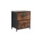 Homeroots Set Of Two 12" Black And Brown Fabric Metal And Wood Two Drawer Dresser, 2PK 635726 - alternate 5