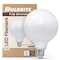 Bulbrite LED Filament, 8.5 Watt Dimmable G40 Light Bulb, Milky Glass Finish, E26 Base, 5000K, 800 Lumens, 2PK 862097 - alternate 5