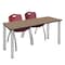 Regency Kee Training Table W/ 2 M Stack Chairs, 72 in W, 24 in L, Noble Oak MT7224NOBPCM47BY - alternate 1