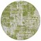 Homeroots 8' Green And Ivory Round Abstract Washable Indoor Outdoor Area Rug 597958 - alternate 6