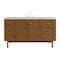 James Martin Vanities Laurent 60" Single Vanity, Honey Oak w/ 3 CM Eternal Jasmine Pearl Silestone Top 545-V60S-HNO-3EJP - alternate 1
