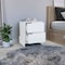 Homeroots 20" White Wood Two Drawer Nightstand 543693 - alternate 8