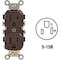Leviton 15A Brown Commercial Grade 5-15R Duplex Outlet S00-CR15-00S - alternate 1